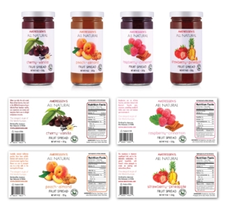 food label design jams fruit spread