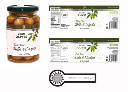 olives jar label design