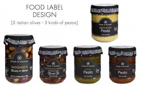 pesto labels italian in jars
