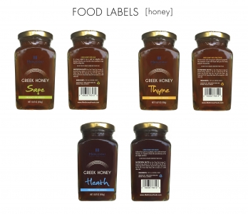 labels food honey jar